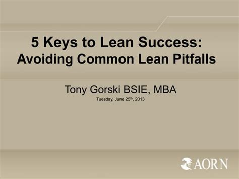 Lean 5 Keys To Success
