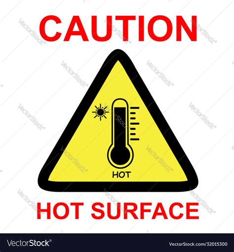 Simple Sign Caution Hot Area At Transparent Vector Image