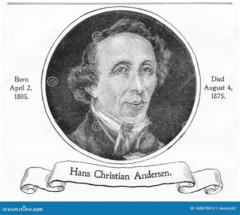 Engraved Portrait Of Hans Christian Anderson Editorial Image Image Of