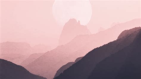 Pink Sky Over The Mountains Hd Wallpaper 4k Ultra Hd Hd
