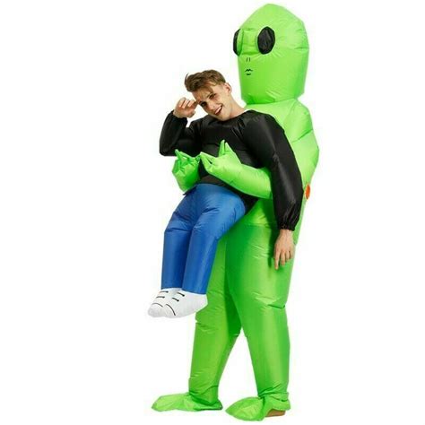 Inflatable Alien Hug From Back Costume For Halloween Party Adult Green Cosplay Ebay