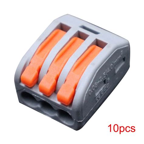 10pcs Pct 213 Pct213 Universal Compact Wire Wiring Connector 3 Pin Conductor Terminal Block And