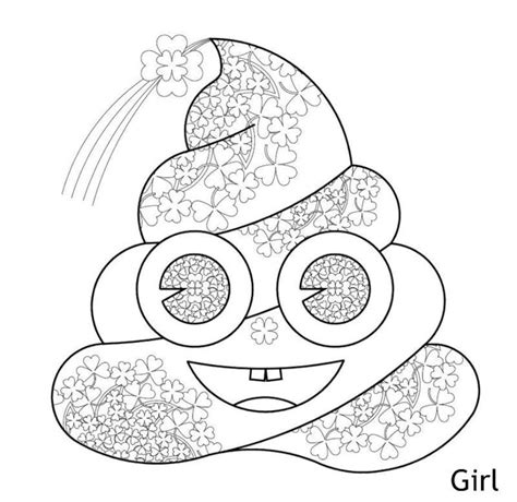 Printable Poop Emoji Coloring 046 Girl St Patricks Day Coloring Pages