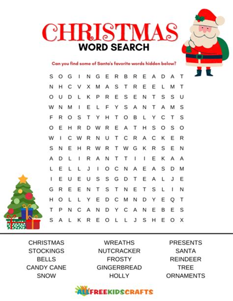 Christmas Word Search Free Printable Pdf For Adults