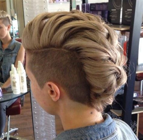 Shaved Sided Loosely Braided Mohawk Shaved Side Hairstyles Undercut