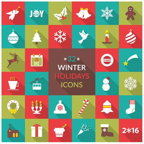 32 free festive winter holiday icons