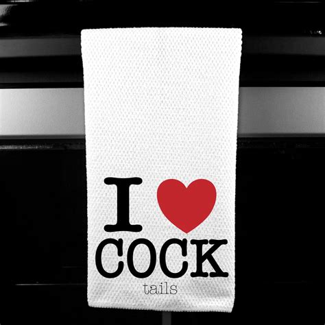 I Love Cock Tails Adult Microfiber Waffle Weave Or Flour Sack Etsy