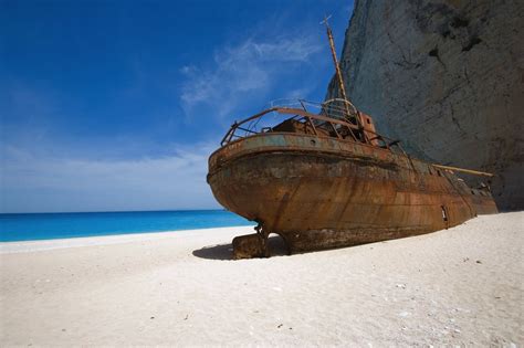 Smugglers Shipwreck At Navagio Beach Zakynthos