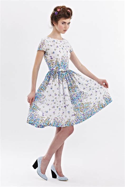 1950s Floral Dress Tea Party Dress Women 50s Retro Dress Prom Dress 50s