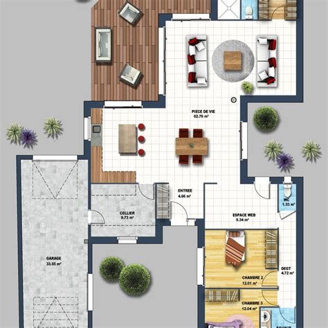 Choisir un plan maison moderne avec 3 chambres représente de nombreux. Maison poutres apparentes design contemporain La Chaume ...