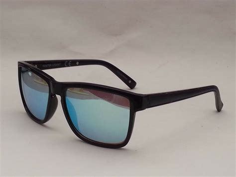 foster grant light blue mirrored lens rectangular black great summer men glasses sports