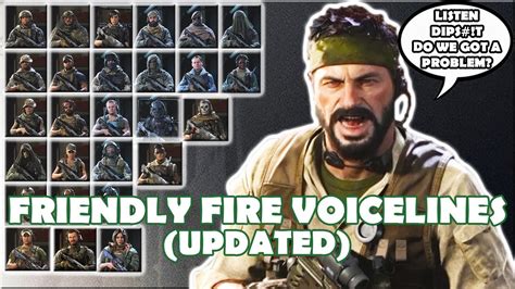 Call Of Duty Modern Warfare Friendly Fire Voicelines Updated