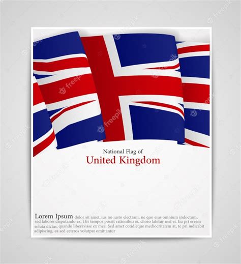 Premium Vector National Flag Brochure Of United Kingdom
