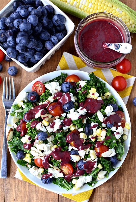 Best Of Summer Kale Salad With Blueberry Balsamic