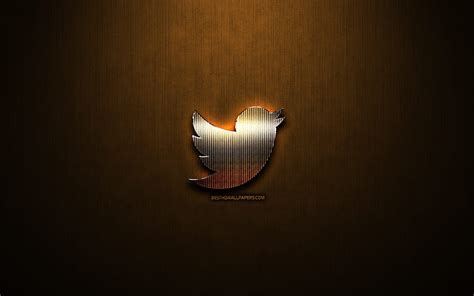 2024 Twitter Glitter Logo Creative Bronze Metal Background Twitter