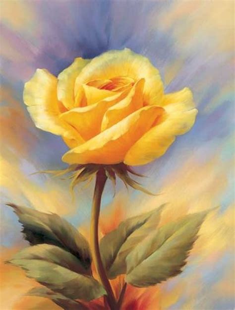 Yellow Rose By Adele Painting By Josef Bures Artmajeur