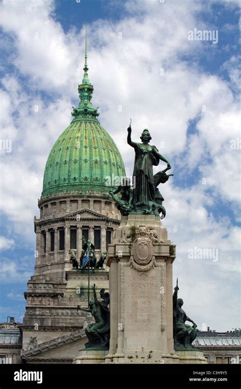 Monument To The Two Congresses In Front Of The Argentine National Stock