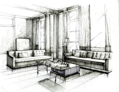 Living Room Croquis Architecture Interior Architecture Drawing