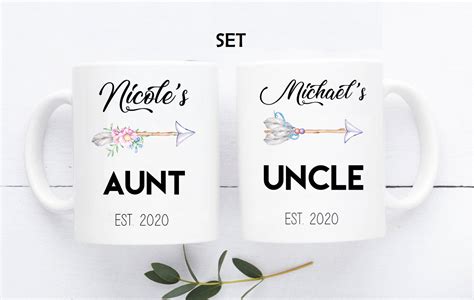 Personalized Aunt Uncle Mug Set Custom Gift Cup For Auntie Uncle