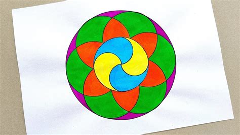 How to Draw a Geometric Circle Pattern step by step in easy way