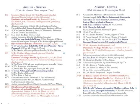 Miercurile si vinerile de peste an, afara de cele cu dezlegare, insemnate cu harti. calendar-ortodox-august-2021 - Coliva Comanda Coliva ...