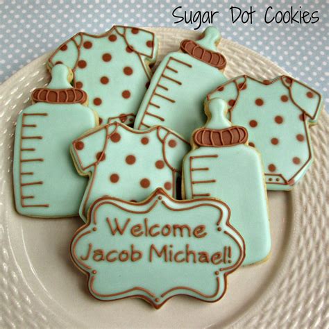 Add your own text and art. I made some onesie cookies to be used to decorate a cake ...