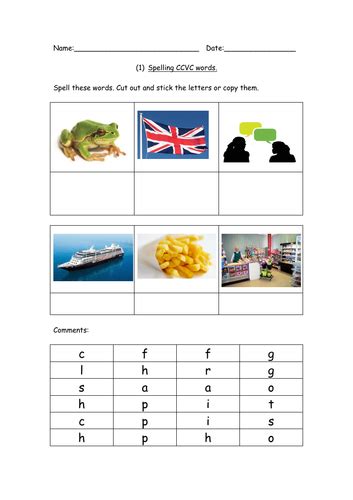 Teacher or parent can follow by column and pick words from the same word family. Spelling CVC, CCVC and CVCC words SEN, Primary and Early ...