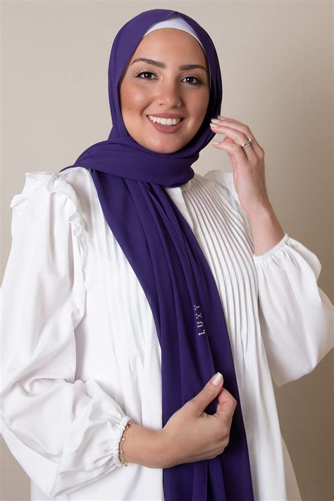 Chiffon Hijab In Violet Purple Hijab Luxy Hijab