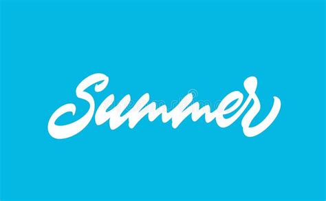 Summer Word Hand Lettering Design Stock Vector Illustration Of Card