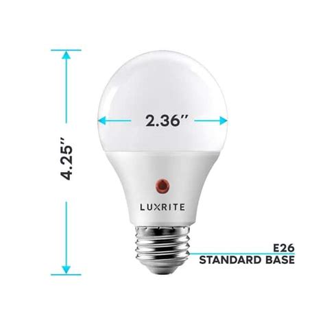 Luxrite A19 Led Dusk To Dawn Light Bulbs Lighting Enclosed Fixture