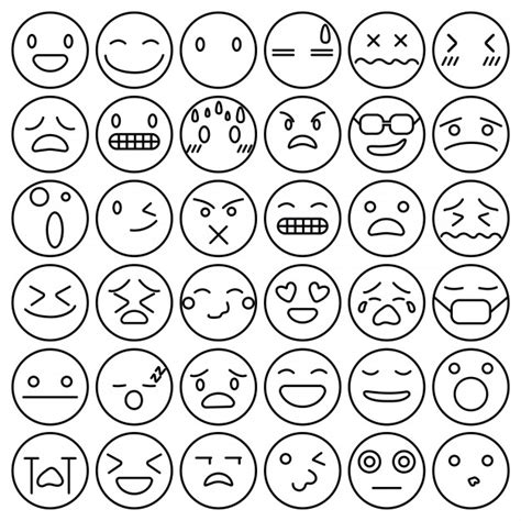 Alle pdf vorlagen auf dieser seite können kostenlos heruntergeladen und ausgedruckt werden. Emoji emoticons set gesicht ausdruck gefühle sammlung ...