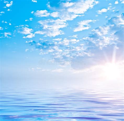 Summer Sea Landscape With The Solar Sky Stock Image Image Of Concept