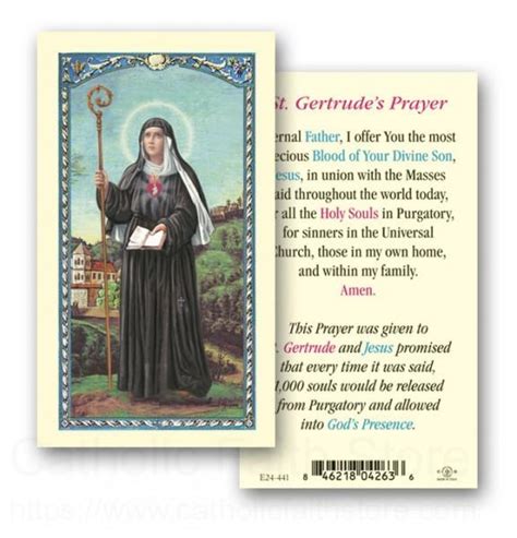 St Gertrude Laminated Prayer Cards 25 Pack