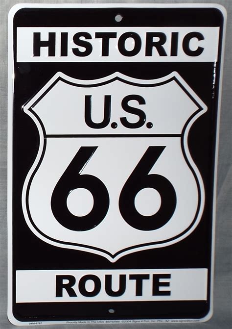 Historic Us 66 Route Sign Route 66 T Shop