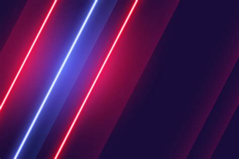 Free Vector Linear Neon Red And Blue Lights Background