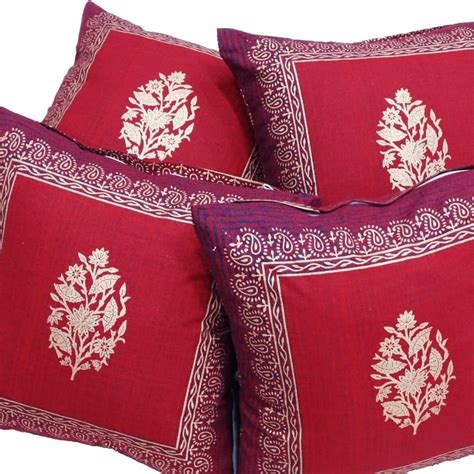 cotton golden printed cushion covers in size 16 x 16 inches or 40 x 40 cms price rs 100 per