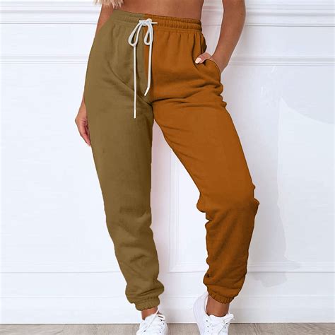 Cuoff Womens Fashion Cargo Pants Women Fashion Sport Solid Color Blocking Drawstring Pocket