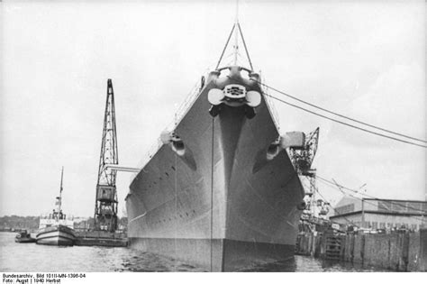 Photo Battleship Bismarck In Port At Kiel Germany Fall 1940 World