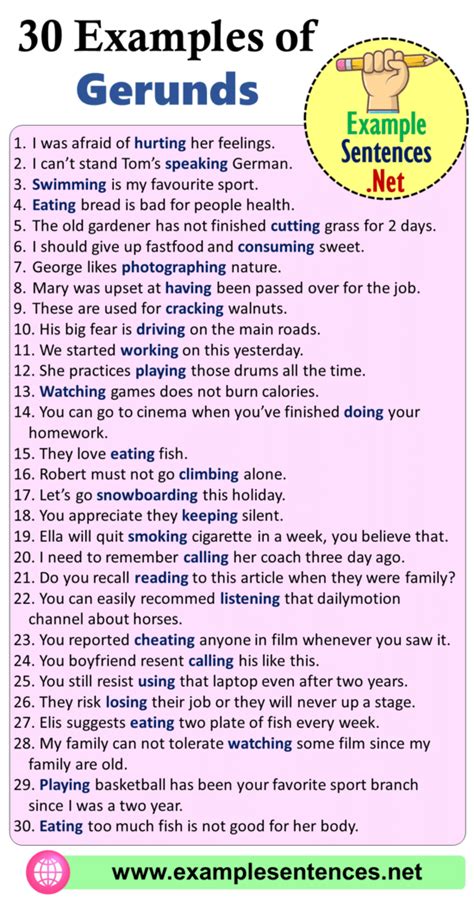 4) mom read katie a book. 30 Examples of Gerund Sentences and Phrases - Example Sentences in 2020 | English grammar notes ...