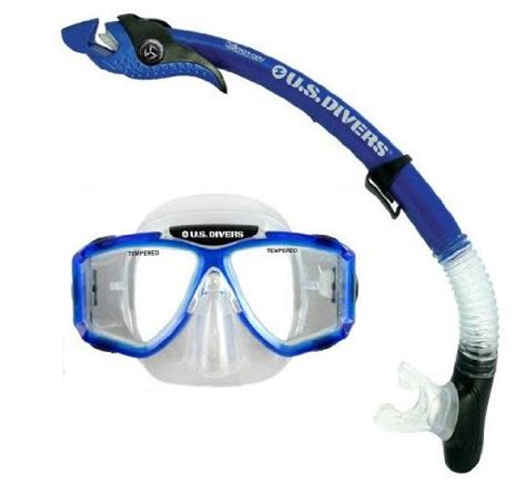 Snorkel Grand Us Divers Adult Sideview Lx Purge Mask And Paradise Dry Lx Snorkel Silicone Combo