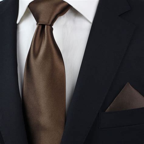 Solid Color Ties Coffe Brown Necktie Ties