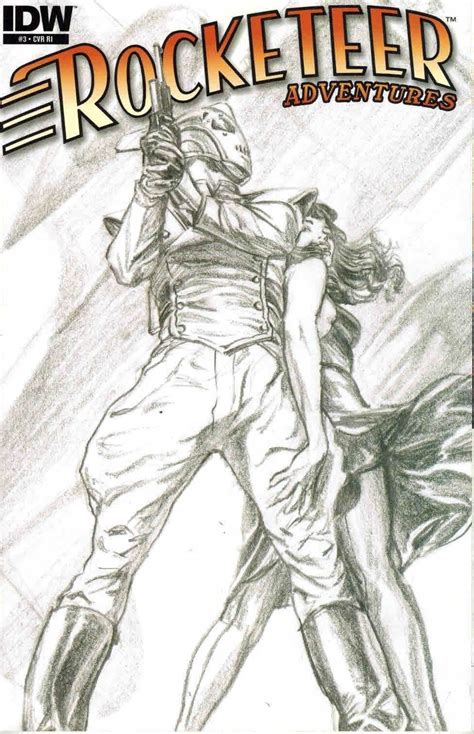 Rocketeer Adventures 3 Alex Ross Black And White Sketch