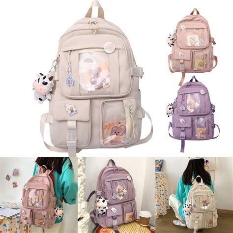 Kawaii Backpack With Pins Kawaii School Bag Cute Kawaii School Bag