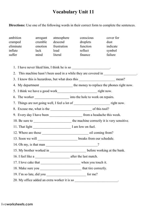 Vocabulary Interactive Activity For Intermediate You Can Do The