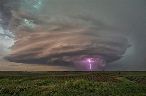 Supercell Lightening Nebraska Usa Tornados Thunderstorms Nebraska