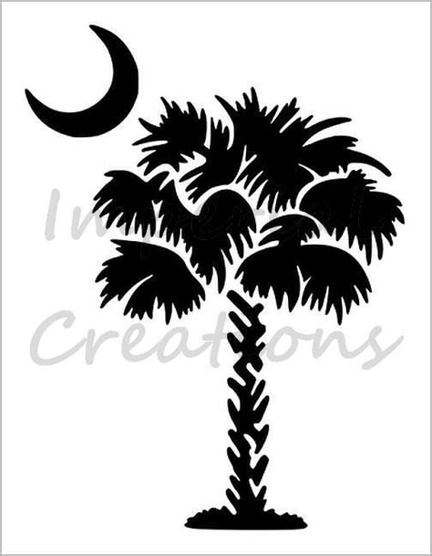 Palmetto Tree Palm Moon South Carolina Flag 85 X 11 Stencil Sheet