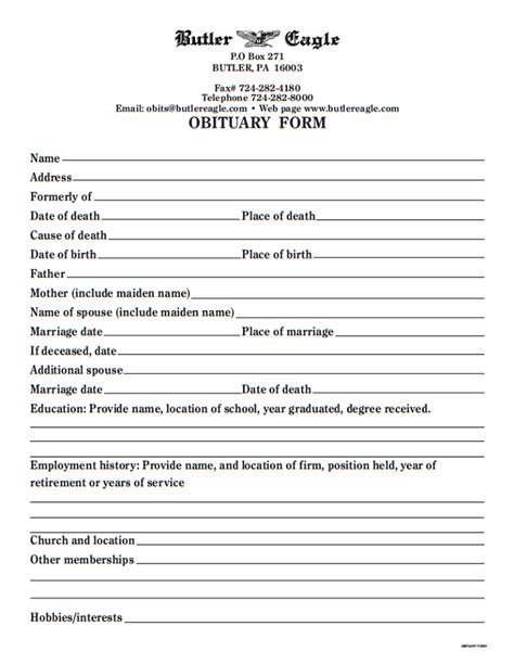We recommend this obituary template pdf document as a clear example for writing yours. 17 Obituary Template Samples | Templates Assistant