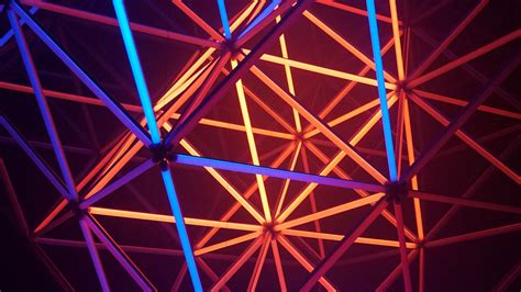 Download Wallpaper 1920x1080 Neon Shapes Triangle Lines