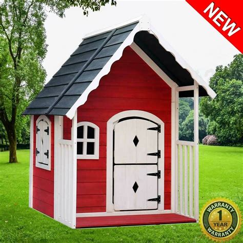 Kids Wooden Cubby House Kit Outdoor Timber Childrens Large Backyard