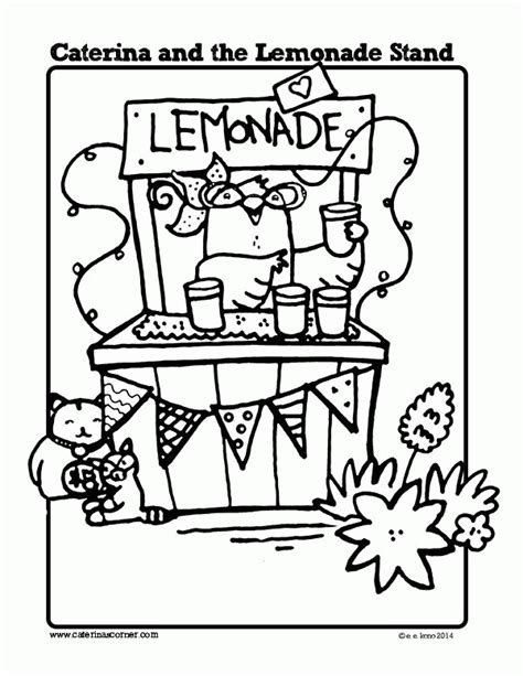 Lemonade Stand Coloring Page - Coloring Home